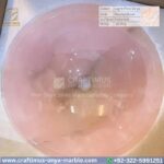 Light Pink Onyx Round Vessel Sink – Luxury Handcrafted Polished Stone Bathroom Bowl by Craftimus | Natural Pink Quartz Onyx Sink for Modern Bathrooms & Interior Design