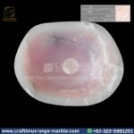 Light Pink Onyx Round Vessel Sink – Luxury Handcrafted Polished Stone Bathroom Bowl by Craftimus | Natural Pink Quartz Onyx Sink for Modern Bathrooms & Interior Design