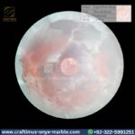Light Pink Onyx Round Vessel Sink – Luxury Handcrafted Polished Stone Bathroom Bowl by Craftimus | Natural Pink Quartz Onyx Sink for Modern Bathrooms & Interior Design