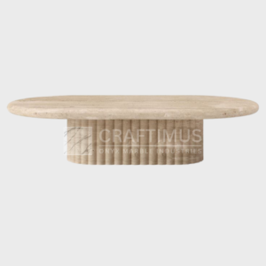 Travertine Fluted Coffee Table