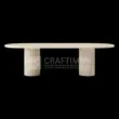Travertine Rectangular Shaped FLuted base Dining Table