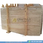 Classic Travertine Slabs on Display at factory