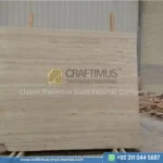 Classic Travertine Slabs on Display at factory