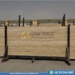 Classic Travertine Slabs on Display at factory