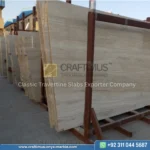 Classic Travertine Slabs on Display at factory