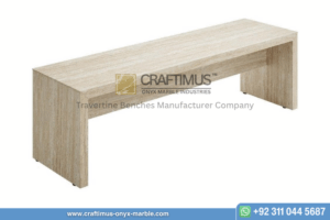 Travertine square shaped Bench product image with white background