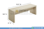 Travertine square shaped Bench product image with white background