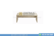 Travertine square shaped Bench product image with white background