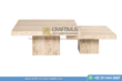 Travertine square shaped Bench product image with white background