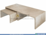 Modern Style Travertine Bench Design Product Image with white background