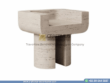Modern Style Travertine Bench Design Product Image with white background