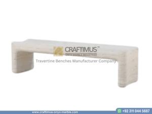 Modern Style Travertine Bench Design Product Image with white background