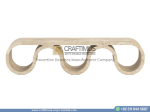 Modern Style Travertine Bench Design Product Image with white background