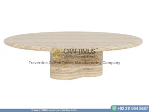 Travertine Round Coffee Tables Product image with white background