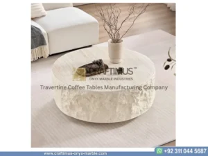 Travertine Round Coffee Tables Product image with white background