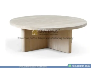 Travertine Round Coffee Tables Product image with white background