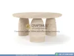 Travertine Round Coffee Tables Product image with white background