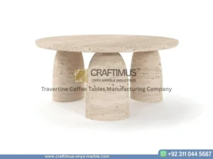 Travertine Round Coffee Tables Product image with white background