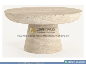 Travertine Round Coffee Tables Product image with white background