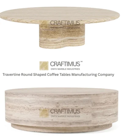 Round Shaped Travertine Coffee Table