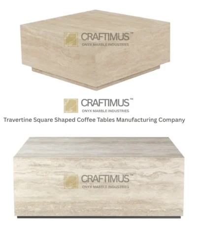 Square Shaped Travertine Coffee Table