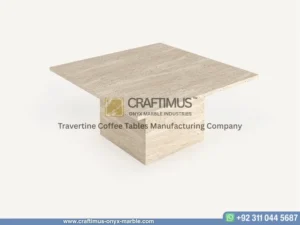 Travertine Square Coffee Table with white background product image