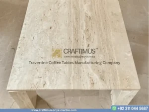 Travertine Square Coffee Table with white background product image