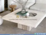 Travertine Square Coffee Table with white background product image
