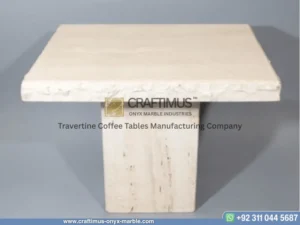 Travertine Square Coffee Table with white background product image