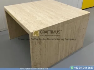 Travertine Square Coffee Table with white background product image