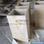 Travertine Square Shaped Column design with white background