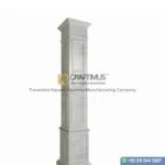 Travertine Square Shaped Column design with white background
