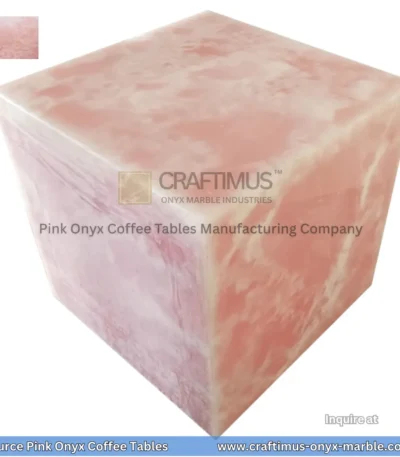Pink Onyx Square Coffee Table Designs and Images