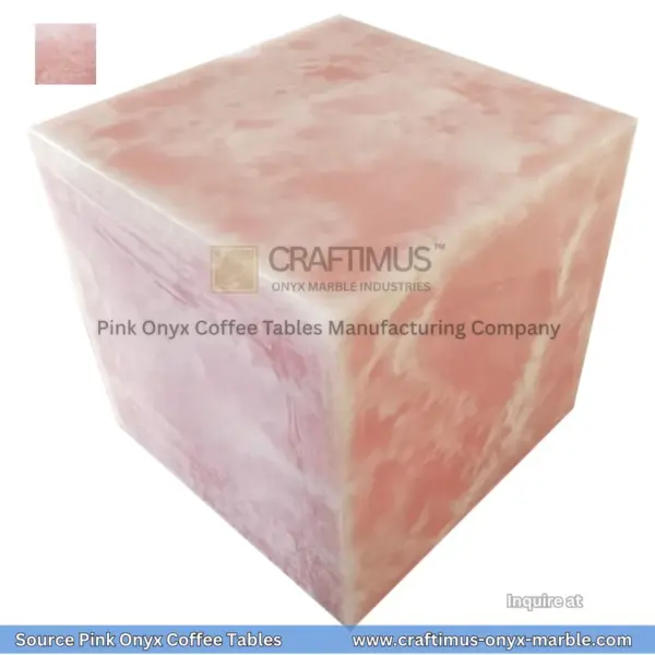 Pink Onyx Square Coffee Table Designs and Images
