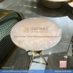 Pink Onyx Round Shaped Coffee Table
