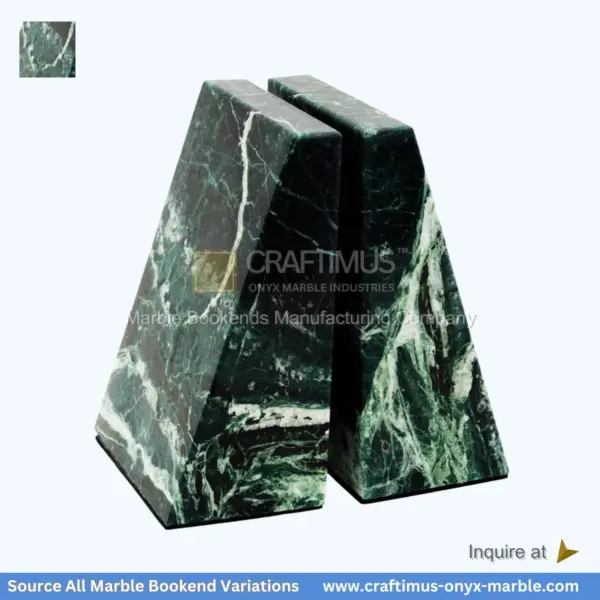 jungle green marble bookends