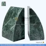 jungle green marble curved bookends