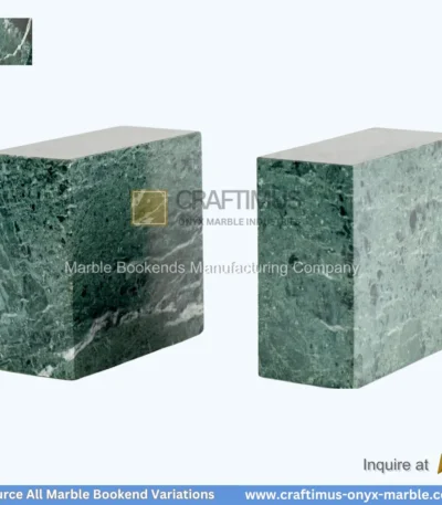 Forest green marble bookends