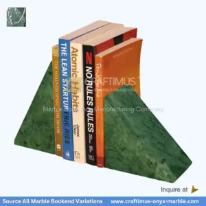 Forest green marble bookends