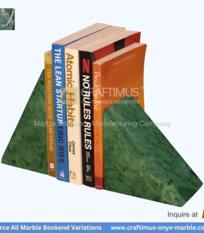 Forest green marble bookends