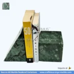 Forest green marble bookends