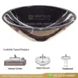 Black marble vessel sink with elegant design for luxurious bathroom decor.