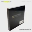 Absolute Black Granite tile sample, sleek black surface, ideal for countertops and flooring.