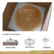 Onyx vessel sink in warm beige, perfect for elegant bathroom designs.