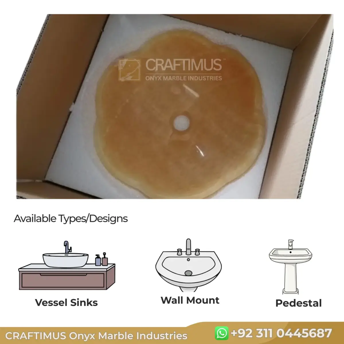 Onyx vessel sink in warm beige, perfect for elegant bathroom designs.