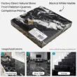Black and white marble slab, ideal for countertops, floor tiles, and stairings, sourced from Pakistani quarries.