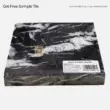 Black and white marble sample tile suitable for countertops, walls, and flooring applications.