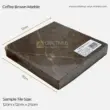 Coffee Brown Marble tile, 12cm x 12cm x 2.5cm, rich dark brown color, perfect for elegant decor.