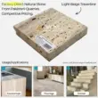 Light beige travertine natural stone tile suitable for countertops, floorings, and stairings. Factory direct from Pakistan.