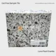 Luna Pearl Granite sample tile, gray with black speckles, ideal for countertops and flooring.